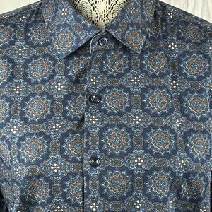 Elegant Navy Patterned Men's Shirt